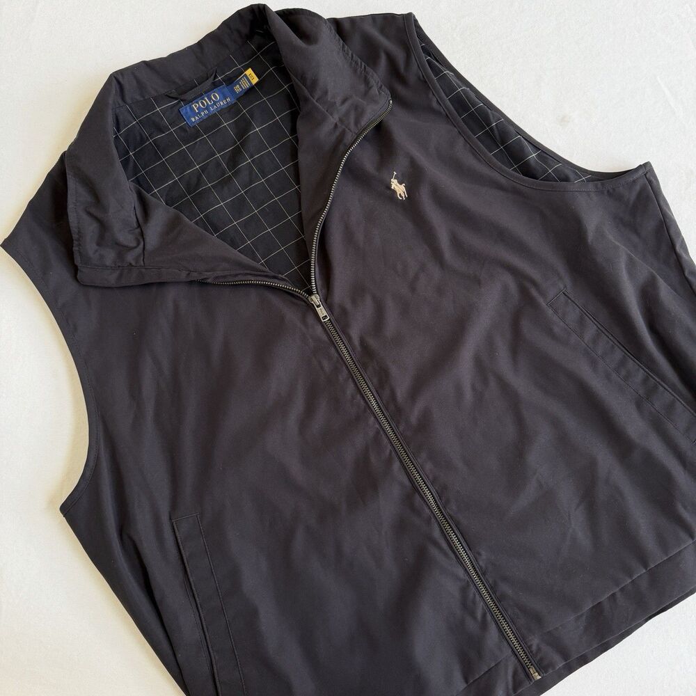 Polo Ralph Lauren Full Zip Vest Jacket Men's Size 2XB Blue Pony Logo Pockets